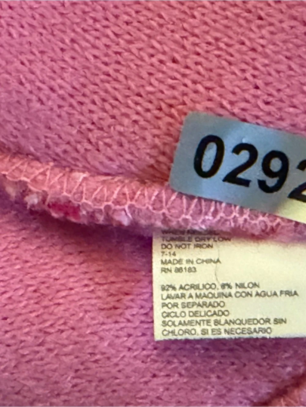 Girls Pink Multicolor Heart Print Knit Beanie Winter Hat Size 7-14